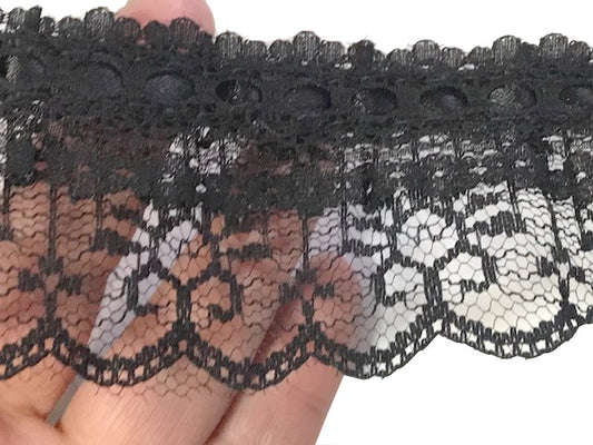 Dentelle Au mètre Noir En 5 Cm A Coudre.