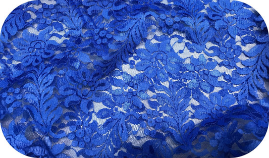Dentelle Couture Bleu Indigo Au Mètre En Grande Largeur Pour Confections, Customisations Et Décorations.