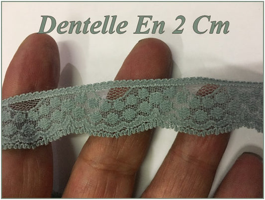Encaje azul grisáceo de 2 cm para coser y realizar aficiones creativas.