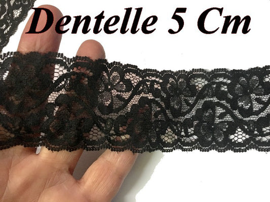 Encaje negro de 5 cm para coser para aficiones creativas.