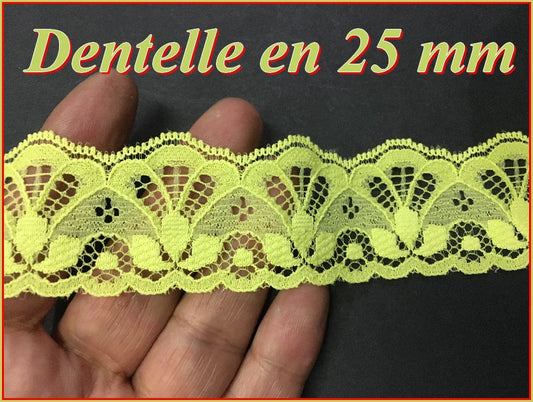 Encaje Fijo Amarillo de 2,5 cm para Coser para Hobbies Creativos.