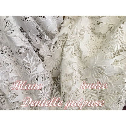 Dentelle Guipure Au Mètre Blanche En Grande Largeur, Pour Robes De Mariage Et De Cerémonies.