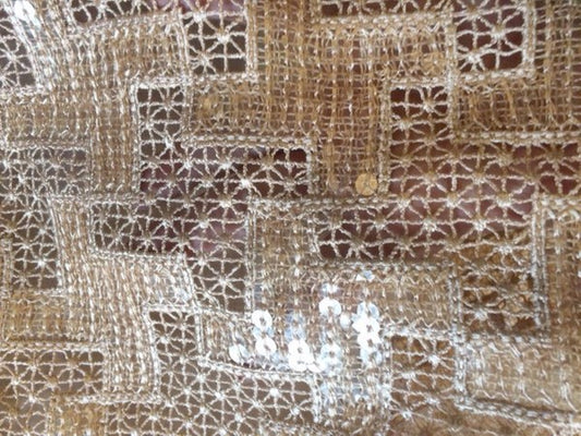 Dentelle Guipure au Mètre en 90 cm de Large Beige pour Caftan et Cérémonie.