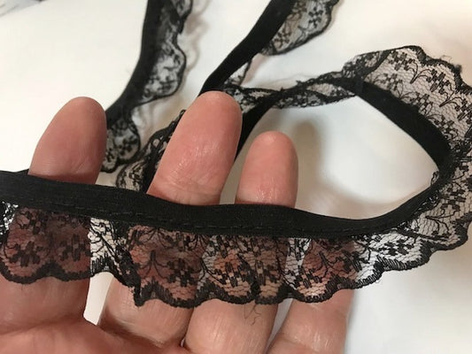 Dentelle Lingerie Lycra En noir  En 2.5 Cm A Coudre.