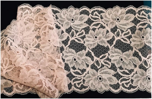 Dentelle Lycra Au Mètre De Calais En 18 Cm ROse Pour Customisations Et Lingerie.