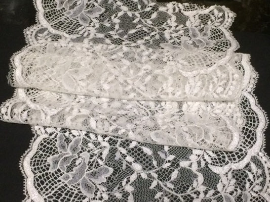 Dentelle Lycra Au Mètre De Calais En 20 Cm Blanche.