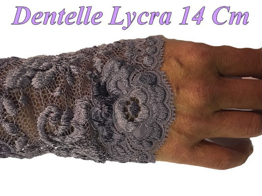 Dentelle Lycra Au Mètre En 14 Cm De Couleur Parme Pour Lingerie Et Customisations.
