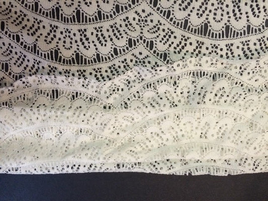 Encaje de Lycra por Metros en Color Marfil en 1 metro 10
