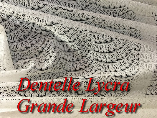 Encaje Lycra Marfil por Metros en 1 Metro Ancho 80 para Lencería y Personalizaciones.