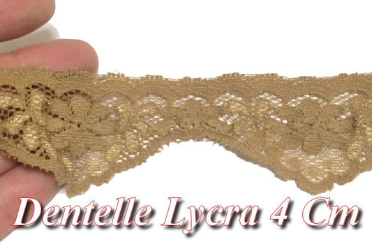 Dentelle Lycra  De Calais Au Mètre En 4 Cm  Moutarde  A Coudre.