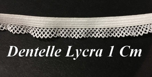 Dentelle Lycra En 10 mm Blanche Pour Lingerie Et Customisations.