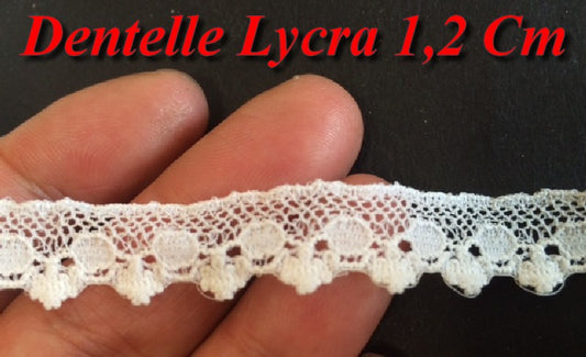 Dentelle Lycra En 12 mm Blanche Pour Lingerie Et Customisations.