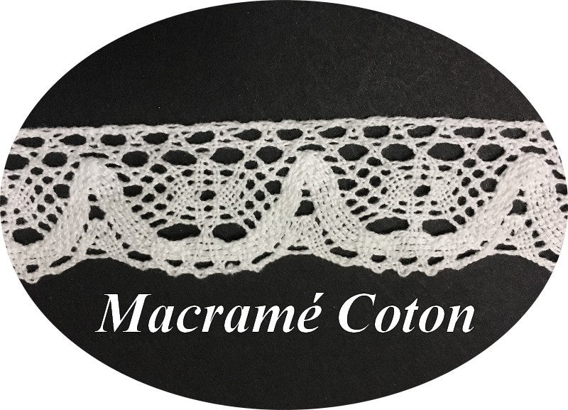 Dentelle Macramé Blanc Au Mètre En 3,5 Cm A Coudre  Pour Customisations.