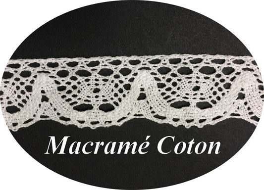 Dentelle Macramé Blanc Au Mètre En 3,5 Cm A Coudre  Pour Customisations.