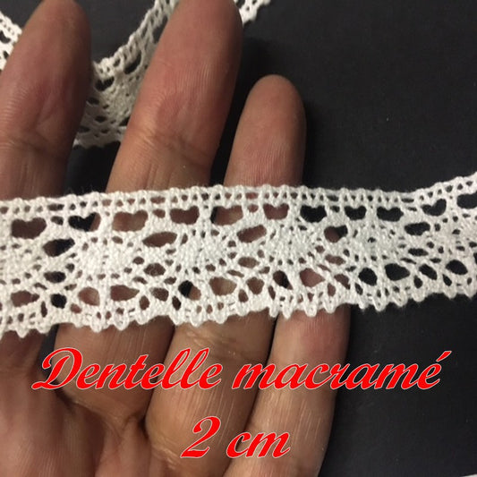 Dentelle Macramé En 2 Cm  Blanc A Coudre  Pour Customisations.