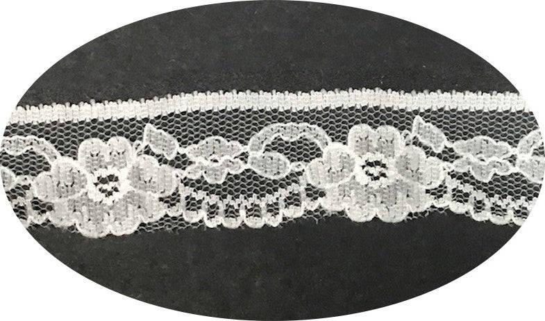 Dentelle Rachel Blanche en 25 mm Au mètre  A Coudre Pour Lingerie, Décorations Et Loisirs Créatifs.