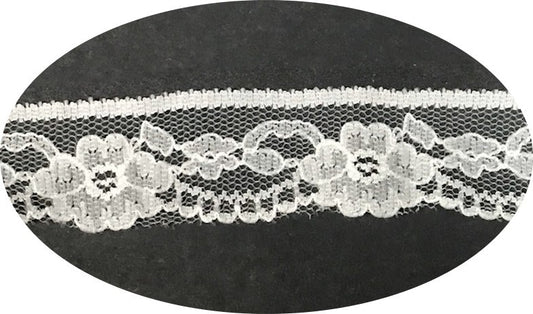 Dentelle Rachel Blanche en 25 mm Au mètre  A Coudre Pour Lingerie, Décorations Et Loisirs Créatifs.