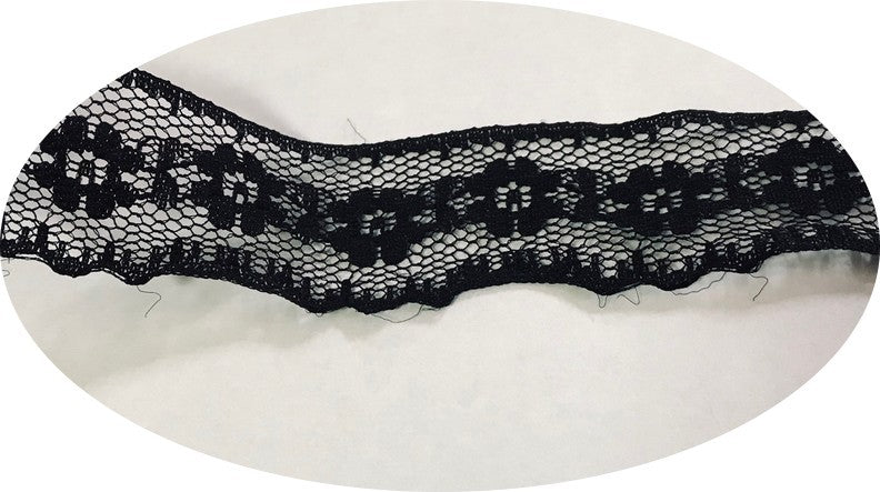 Encaje Rachel negro por metro Barato