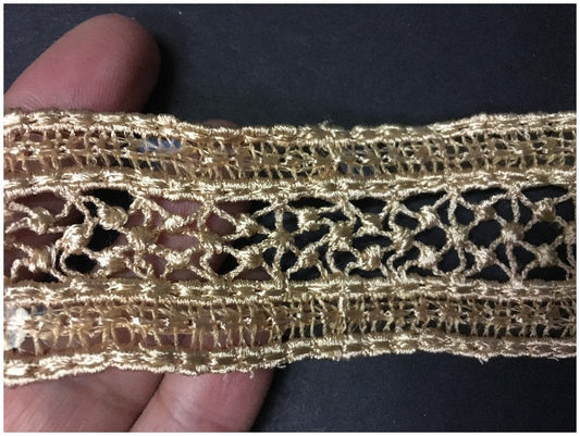 Dentelle Sequin Guipure Brodé En 4.5 Cm Beige