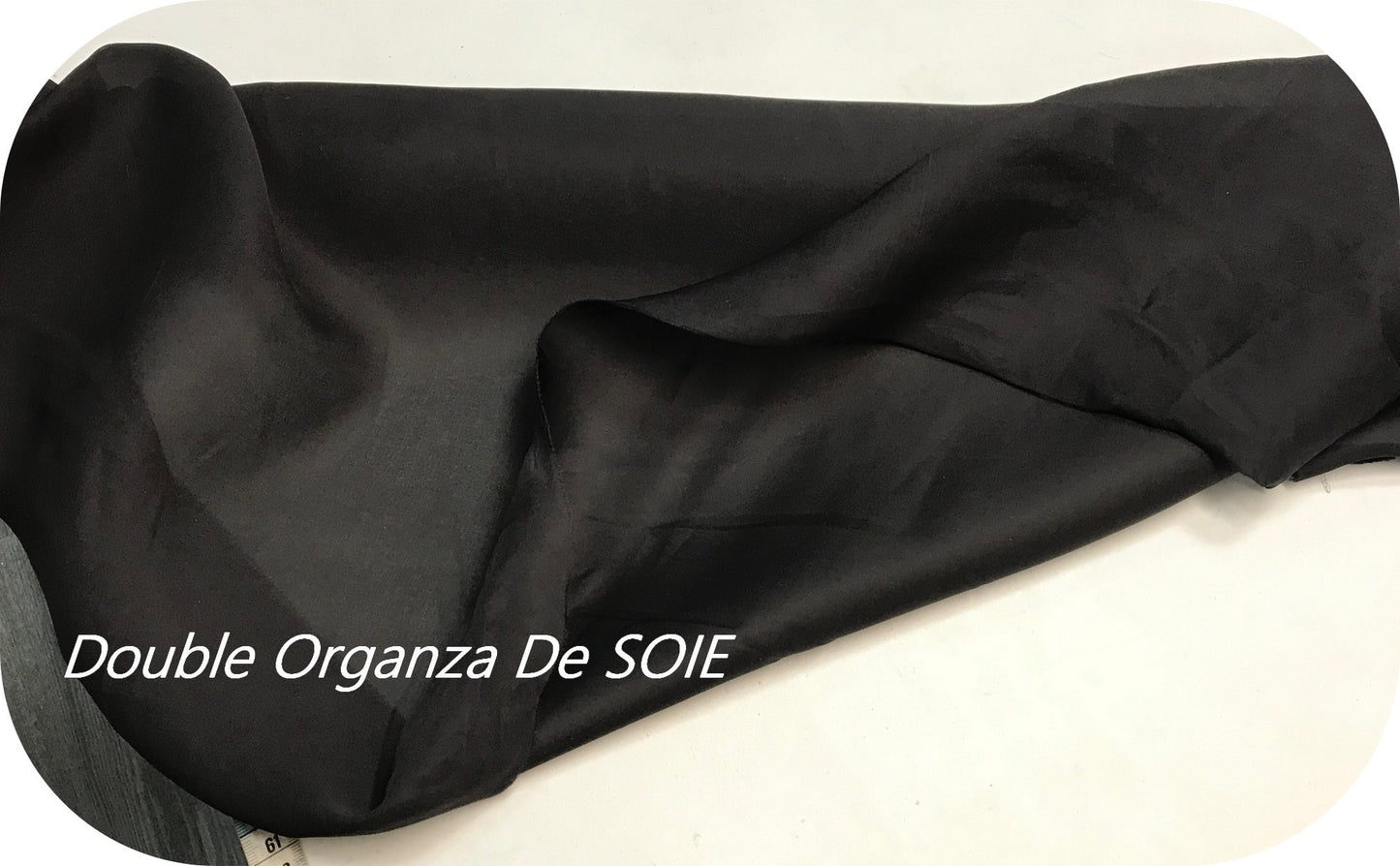 Double Organza De Soie Noir Au Mètre Couture.