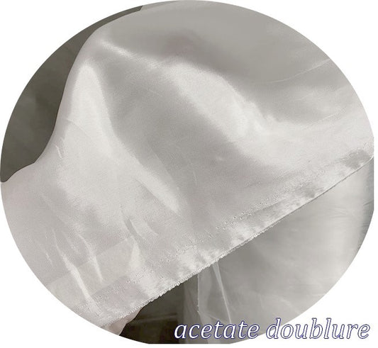 Doublure Acetate Au Mètre En Tissu Blanche En 150 Cm A Coudre Pour Robes, Manteaux Et Confections.