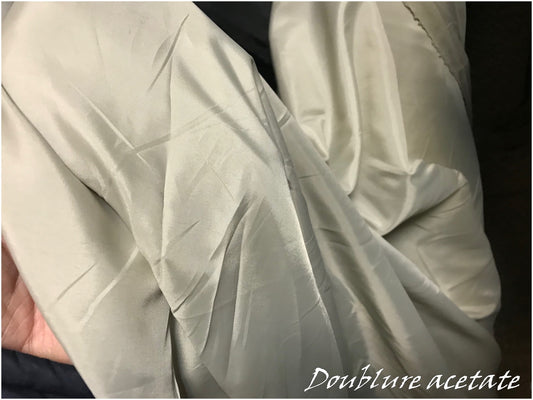 Doublure Acetate Beige Au Mètre En Tissu En 150 Cm A Coudre Pour Robes, Manteaux Et Confections.