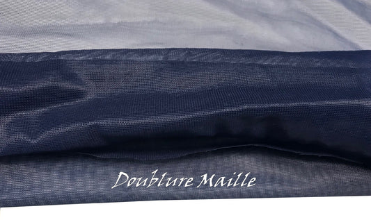 Doublure Maille Au Mètre Bleu Marine Pour Vêtements Et confections.