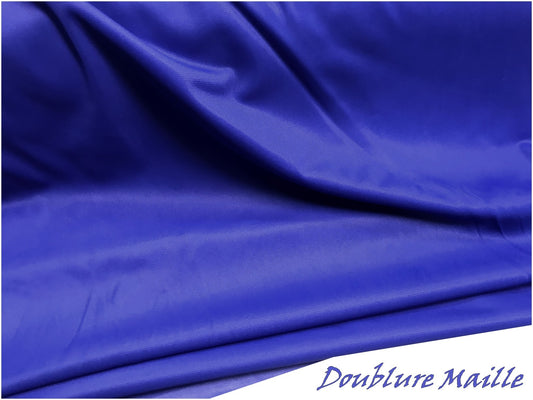 Doublure Maille Au Mètre En Couleur Bleu Indigo Pour Vetements Tansparents Et confections.