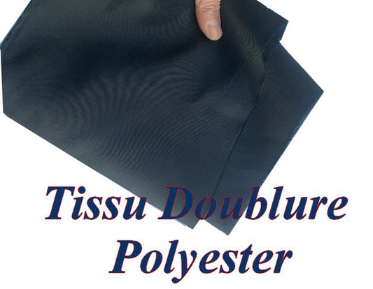 Doublure Polyester Au Mètre En Tissu Bleu Marine En 150 Cm A Coudre Pour Robes, Manteaux Et Confections.