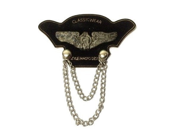 Insignia de cadena plateada