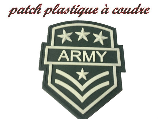 Ecusson EPaulette Emblème Militaire " ARMY " 4 Etoiles En Plastique  A Coudre.
