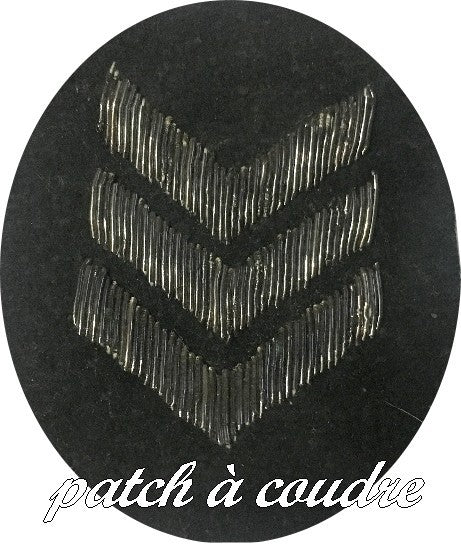 Military Emblem Epaulette Badge on Black Felt Fabric to Sew