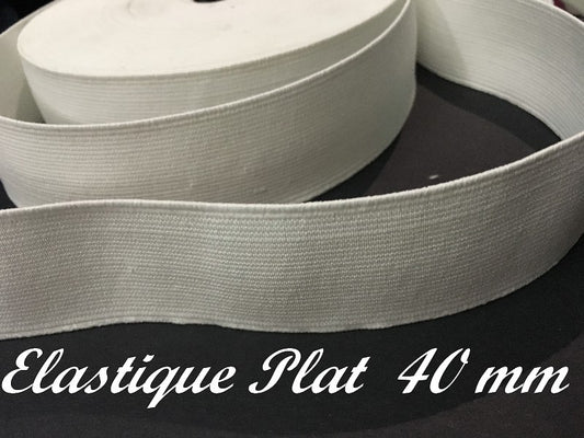 elastic 4 cm wide - Flat Elastic by the Meter in 40 mm White for Sewing.