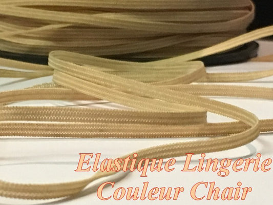 Elastique Couleur Chair Plat En 3 mm A Coudre, Ruban Lycra Pour Lingerie, et Customisations.