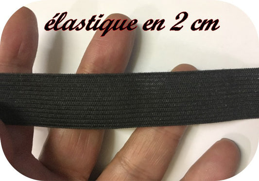 Elastique Plat Au Mètre en 20 mm Noir Pour La Couture