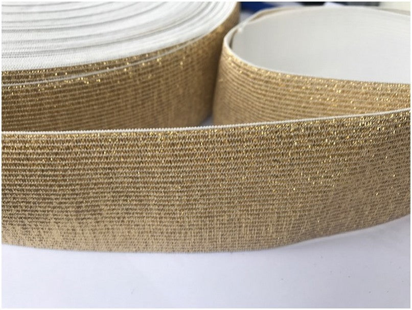 Elastique Plat Doré Or  En 5 Cm Au Mètre A Coudre  Pour Ceintures Loisirs Créatifs La Customisations.