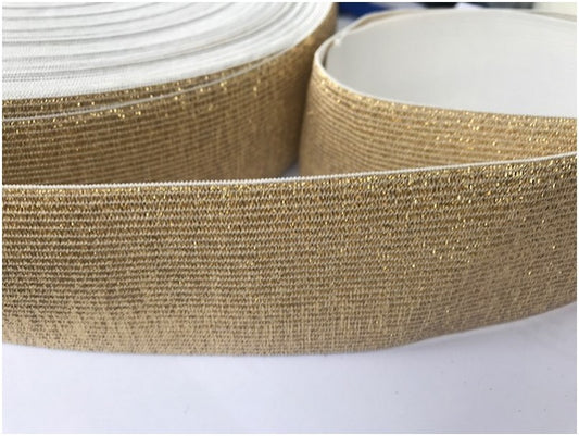 Elastique Plat Doré Or  En 5 Cm Au Mètre A Coudre  Pour Ceintures Loisirs Créatifs La Customisations.