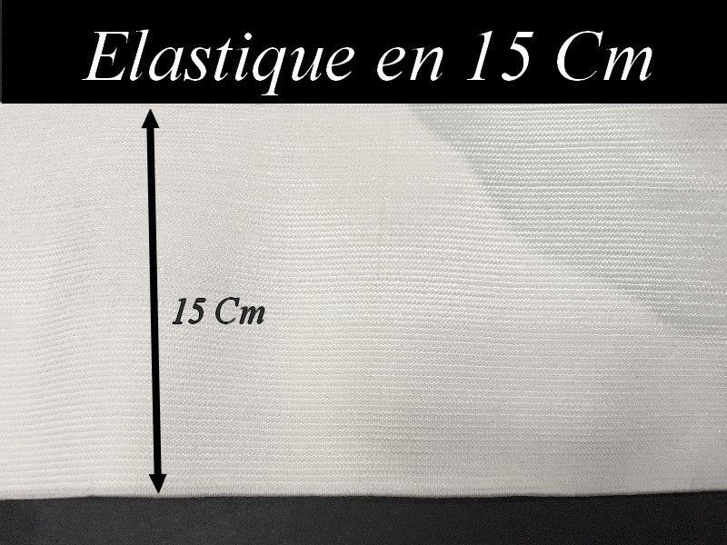 Flat elastic 15 cm wide white by the meter for sewing.