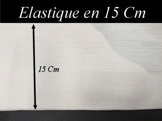 Flat elastic 15 cm wide white by the meter for sewing.