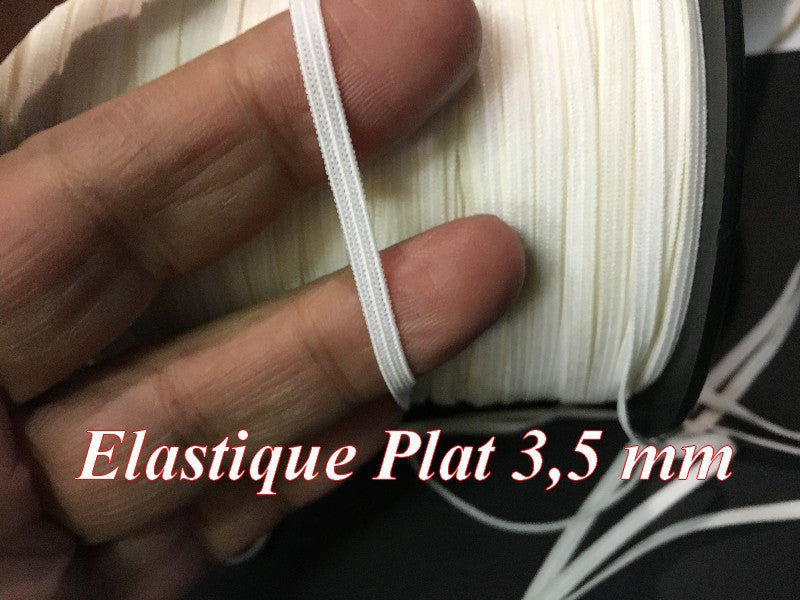 Elastique Plat En 2 mm A Coudre, Ruban Lycra Blanc Pour Lingerie, et Customisations.