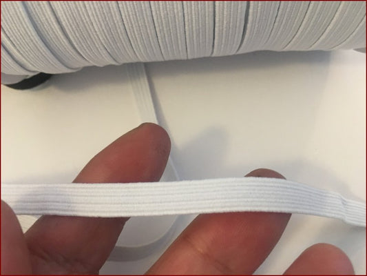 Elastique Plat en 6 mm  X 100 Mètres BLANC  pour Masques de protections  A Coudre