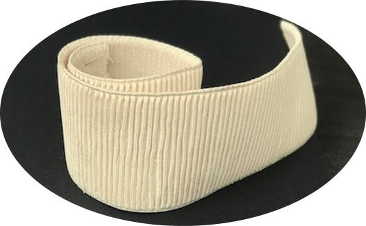 Elastique Plat Fripé et Brodé  Ecru En 7.5 Cm Au Mètre A Coudre  Pour Ceintures Loisirs Créatifs La Customisations.