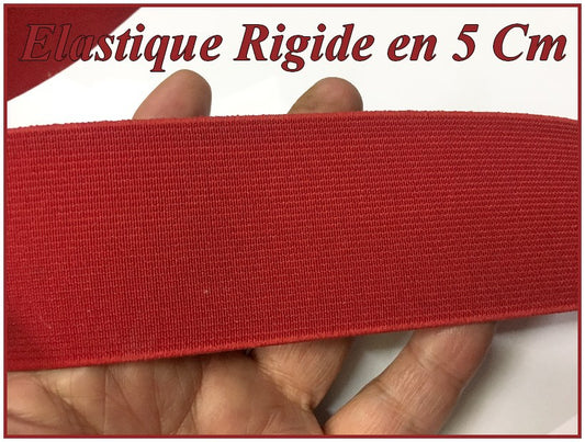 Elastique Rouge Plat Rigide En 5 Cm Au Mètre A Coudre  Pour Ceintures Loisirs Créatifs La Customisations.