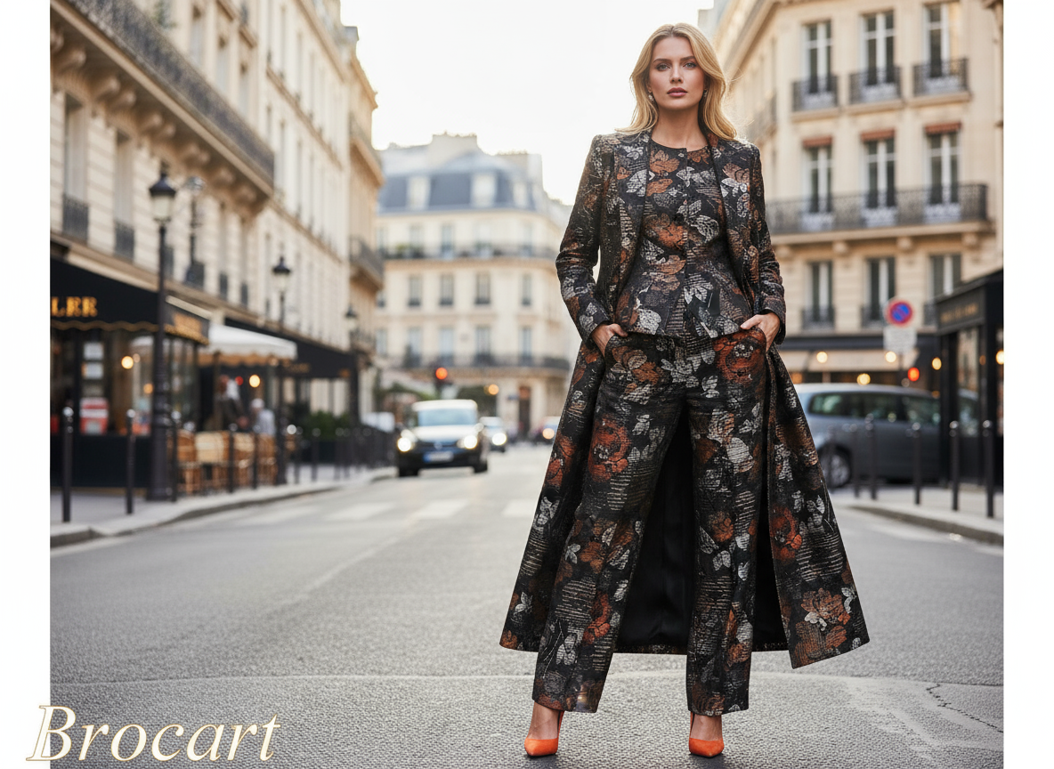 Brocart de laine haute couture.- vendu au mètre