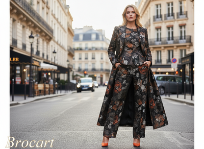 Brocart de laine haute couture.- vendu au mètre