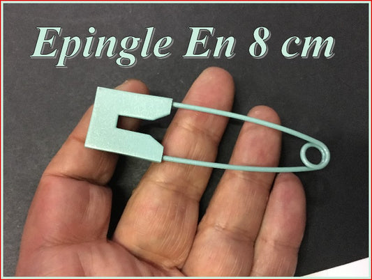 8 cm safety pin, water green