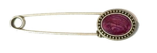 8cm Safety Pin in Antique Silver Metal for Creative Hobbies and Decorations.