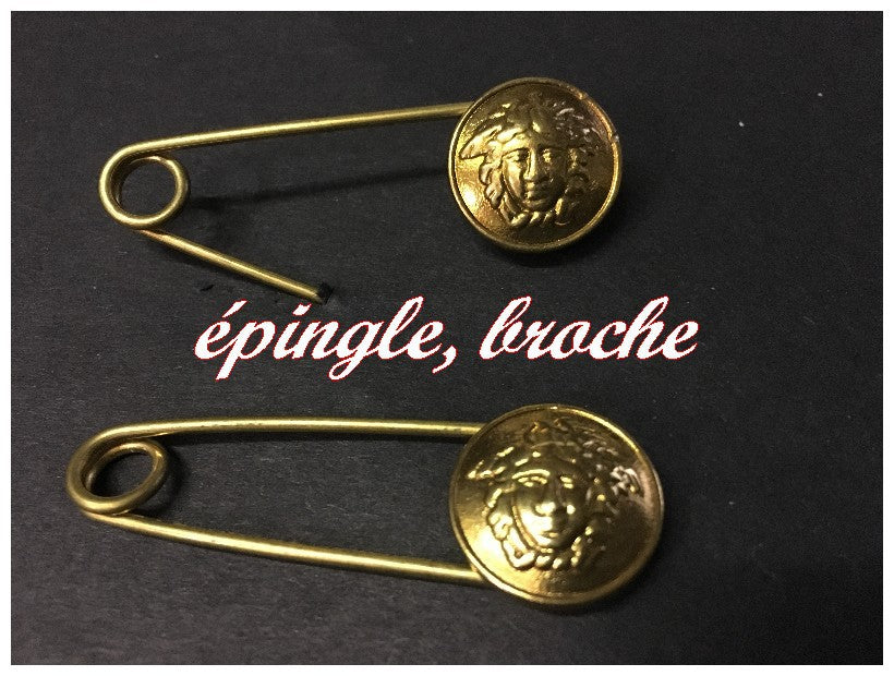 Gold Pin, Versace Style Medusa Head Motif Brooch for Decorations
