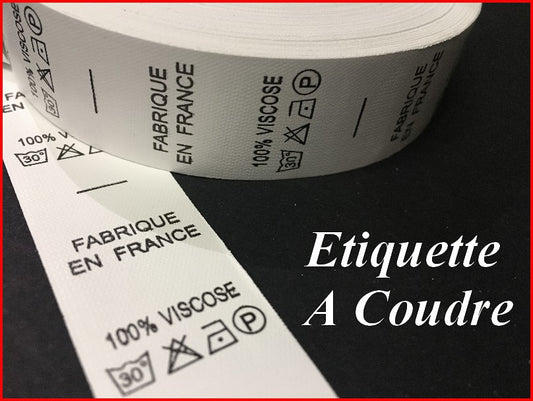 Etiquettes De Vêtements " 100 % Viscose " x  Par 1000 Pièces A Coudre De Composition Textile , Contexture.