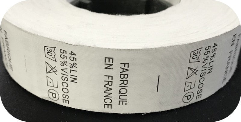 Etiquettes De Vêtements " 45 % Lin, 55 % Viscose " x  Par 800 Pièces A Coudre De Composition Textile , Contexture.